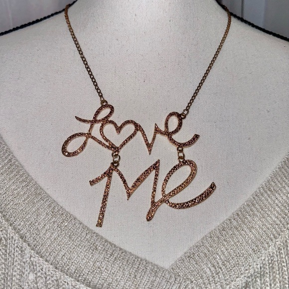 LOVE ME chunky statement necklace y2K charming charlie - Picture 6 of 6